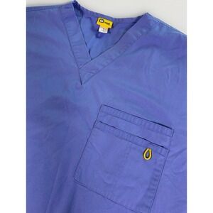 WonderWink Unisex Alpha V-Neck Scrub Top Blue Size Large